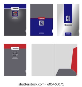 Ideas of corporate identity, template for the design of the cover and cutting / Corporate folder, cover template and cutting