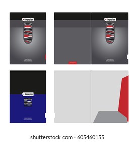 Ideas of corporate identity, template for the design of the cover and cutting / Corporate folder, cover template and cutting