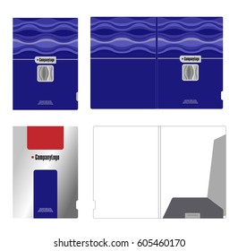 Ideas of corporate identity, template for the design of the cover and cutting / Corporate folder, cover template and cutting