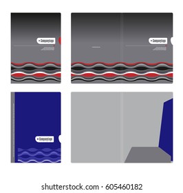 Ideas of corporate identity, template for the design of the cover and cutting / Corporate folder, cover template and cutting