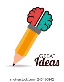 Ideas design over white background, vector illustration.
