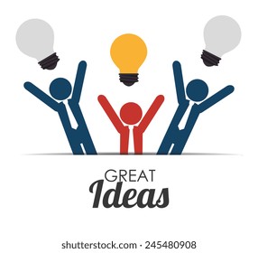 Ideas design over white background, vector illustration.
