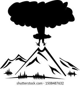 
ideas and drawing mountains erupting