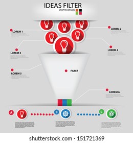 Ideas filter,Business concept,Graphics design,vector