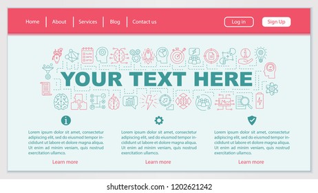 Ideas generation web page design vector template. Brainstorming. Problem solving. Website interface idea with linear illustrations. Landing page layout. Web banner, webpage color concept