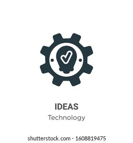 Ideas glyph icon vector on white background. Flat vector ideas icon symbol sign from modern technology collection for mobile concept and web apps design.