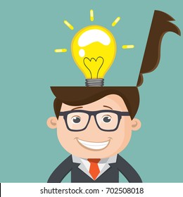 Ideas in the head  - vector illustration. 