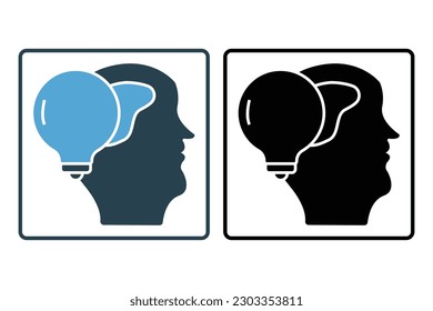 Ideas icon. Creative ideas light bulb concept. Solid icon style. Simple vector design editable