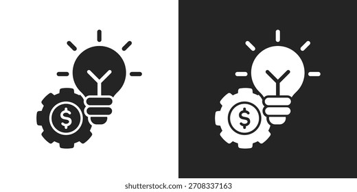 Ideas Icon In Glyph Version On Black And White Background