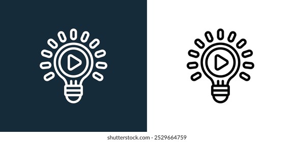 ideas icon isolated on white and black colors. ideas outline linear vector icon from streaming collection for mobile apps, web and ui.