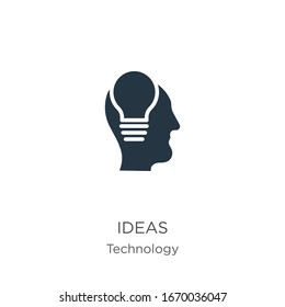 Ideas icon vector. Trendy flat ideas icon from technology collection isolated on white background. Vector illustration can be used for web and mobile graphic design, logo, eps10