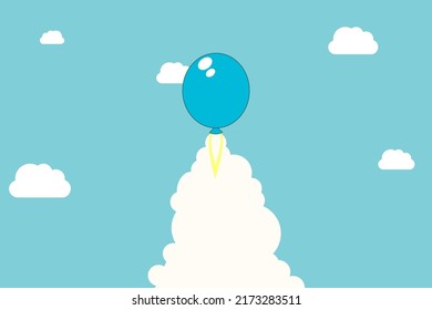 Ideas inspiration concepts with rocket balloon. Business creativity and inspiration concepts . motivation for success. think big ideas