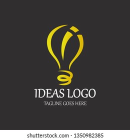 Ideas logo design template. Bright ideas icon. Vector illustration