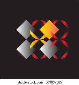 Ideas logo design template ,Future idea logo design concept ,Vector illustration red yellow