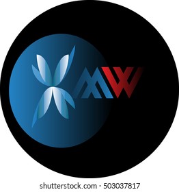 Ideas logo design template ,Future idea logo design concept ,Vector illustration letter m and w red black blue