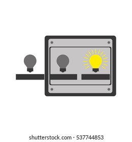 ideas machine with bulb light icon over white background. colorful design. vector illustration