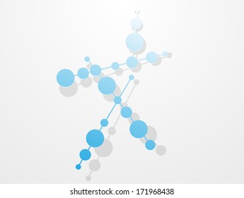 Ideas molecular structure in 3D style, of paper elements.