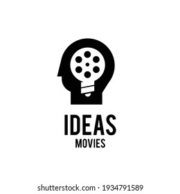 ideas movies Think Studio Video Cinema Cinematography Film Production logo design vector icon illustration Isolated White Background	