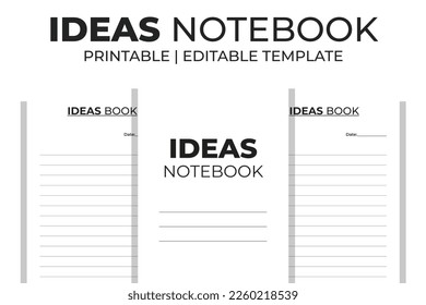 Ideas NoteBook Editable KDP Interior