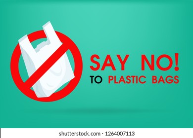 Ideas Reduce Pollution Say No Plastic Stock Vector (Royalty Free ...