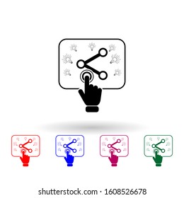 Ideas sharing concept multi color icon. Simple glyph, flat vector of touch screen icons for ui and ux, website or mobile application