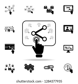 Ideas sharing concept on touch screen icon. Detailed set of digital touch icons. Premium graphic design. One of the collection icons for websites, web design, mobile app