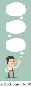 Ideas Sharing. a Man with ideas. space for text