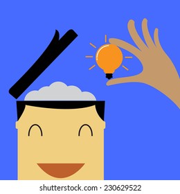 Ideas with the symbol of the lamp.