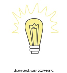 símbolo de ideas ilustración de material vectorial. La bombilla está llena de ideas y pensamiento creativo, pensamiento analítico para el procesamiento. Aislado sobre un fondo blanco. 