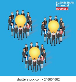 Ideas teamwork,character design on blue background,clean vector