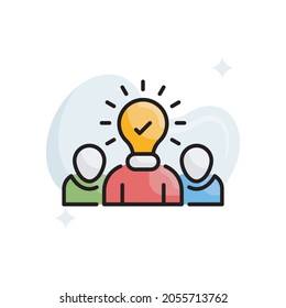  Ideas vector filled outline icon style illustration. EPS 10 file