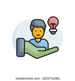 Ideas vector filled outline icon style illustration. EPS 10 file