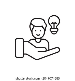Ideas vector outline icon style illustration. EPS 10 file