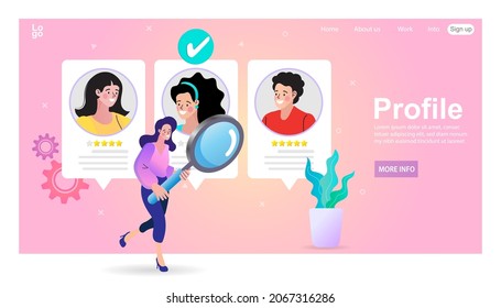 Ideas vision success. woman are working on search engine optimization as a team. Website, web page, landing page template. female characters are working on mobile SEO. Flat cartoon vector illustration