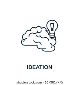 Ideation Icon From Life Skills Collection. Simple Line Ideation Icon For Templates, Web Design And Infographics