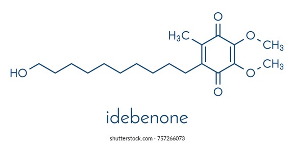 Idebenone drug molecule. Skeletal formula.