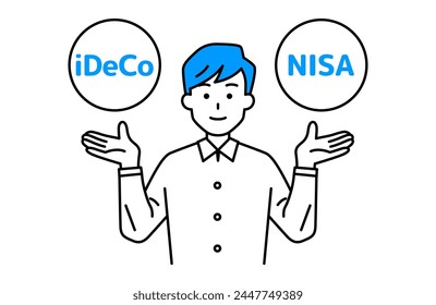 iDeCo and NISA options and casual men