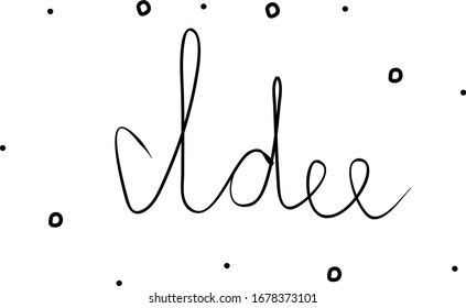 Idee phrase handwritten with a calligraphy brush. Ideas in italian. Modern brush calligraphy. Isolated word black