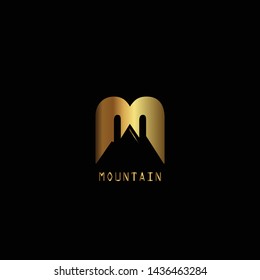 ideentity of mount logo with black background vector