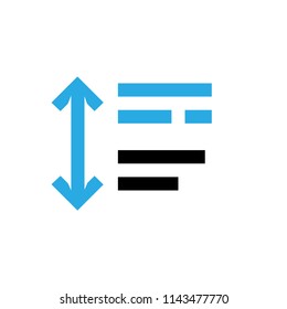 Identation Text Edit vector icon. Pictogram from set Smartphone Essentials. Isolated on white background