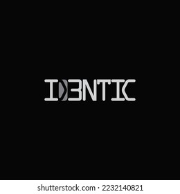 Identic word logo isolated in black background Free Vector