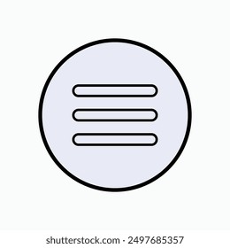 Identical Icon. Menus, Three Bars Symbol - Vector.        