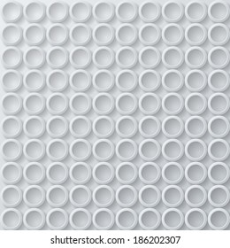Identical white circles on a white background. Eps10 Vector illustration