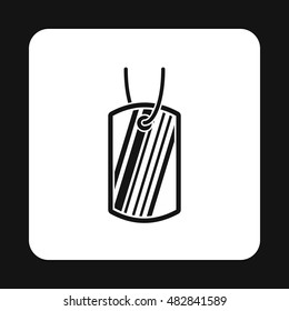 Identification army badge icon in simple style on a white background vector illustration