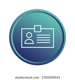 Icono de insignia de Identificación. Símbolo de documento de identificación. Vector de perfil personal. Elemento de tarjeta de empleado.