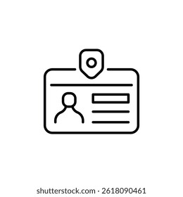 Symbol für Identitätskennzeichen, Umriss des Sicherheitstitels mit grafischem Halterdesign