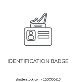 Identification Badge linear icon. Identification Badge concept stroke symbol design. Thin graphic elements vector illustration, outline pattern on a white background, eps 10.