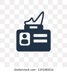 Identification Badge vector icon isolated on transparent background, Identification Badge transparency concept can be used web and mobile