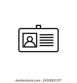 Identification Badge Vector Line Icon Illustration.