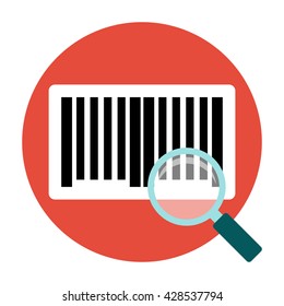 Identification barcode flat icon